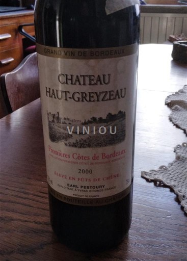 Víno Rouge sec Château Haut-Greyzeau 2000 Francie Bordeaux Premières-côtes-de-bordeaux AOC