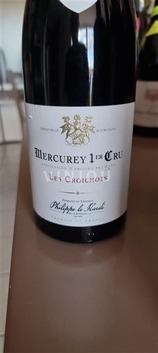 Vine Rouge sec Les Croichots Domaine Philippe le Hardi Non millésimé Frankrig Bourgogne Mercurey AOC Premier Cru
