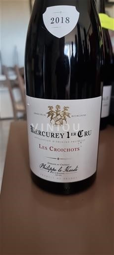Bourgogne Mercurey Premier Cru Domaine Philippe le Hardi Les Croichots 2018