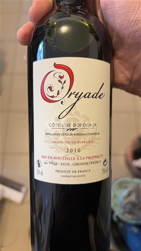 Bordeaux Côtes de Bordeaux Oryade 2016