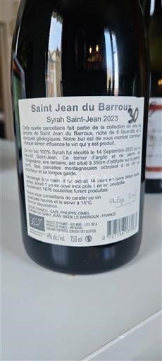 Vini Rouge sec Syrah Saint-Jean 2023 Saint Jean du Barroux 2023 Francia Valle del Rodano Ventoux AOC