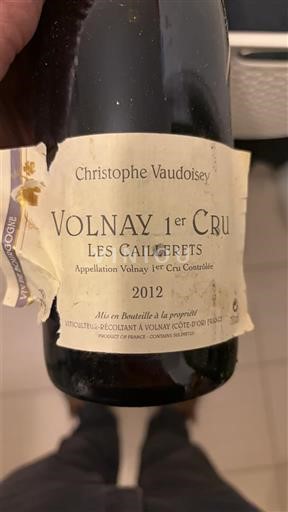 Bourgogne Không được chỉ định Premier Cru Christophe Vaudoisey Les Caillerets 2012