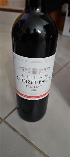 Bordeaux Pauillac Croizet-Bages Alias 2016