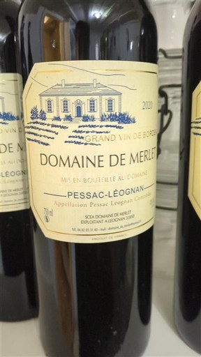 Bordeaux Pessac-Léognan Domaine Merlet 2020