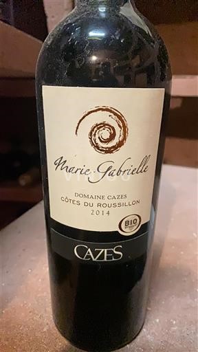 Vine Rouge sec Marie-Gabrielle Domaine Cazes 2014 Frankrig Roussillon Côtes-du-roussillon AOC