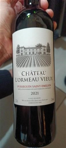 Bordeaux Puisseguin-saint-émilion Château L'Ormeau Vieux Réserve 2021