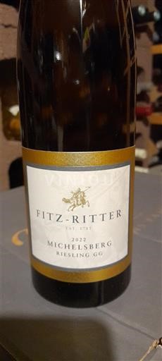 Wines Blanc sec Michelsberg Riesling GG Fitz-Ritter 2022 Germany Palatinate Grosses Gewächs