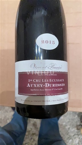 Wines Rouge sec 1er Cru Les Ecussaux Vincent Prunier 2015 France Burgundy Auxey-Duresses AOC Premier Cru