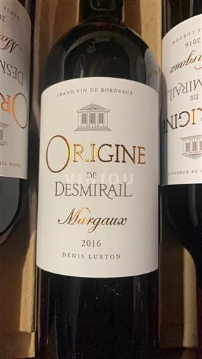 Bordeaux Margaux Château Smirail Origine de Desmirail 2016
