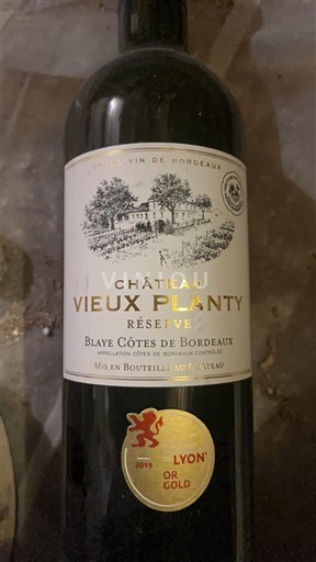 Bordeaux Blaye-Côtes-de-Bordeaux Château Vieux Planty Réserve 2016