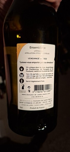 Jura L'Étoile Domaine Sainte-Marie Ensemblage 2022