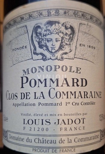 Burgundija Pommard Premier Cru Domaine Château de la Commaraine Clos de la Commaraine 2001