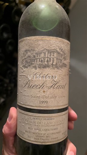 Vina Rouge sec Saint-Drézéry Château Puech-Haut 1999 Francija Langvedok Coteaux du Languedoc AOC