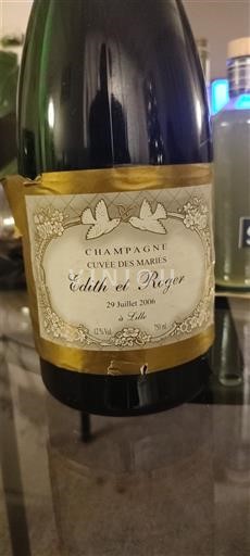 Champagne Šampanské Guy BOUVET des Mariés Edith et Roger 29 juillet 2006 à Lille 2006