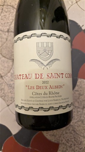 Rhônedalen Côtes du Rhône Château Saint Cosme Les Deux Albion 2022