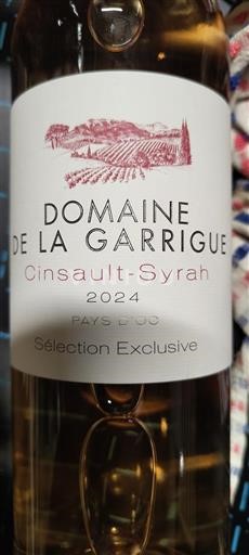 Languedoc a Roussillon Pays d'Oc Domaine La Garrigue Cinsault-Syrah Sélection Exclusive 2024
