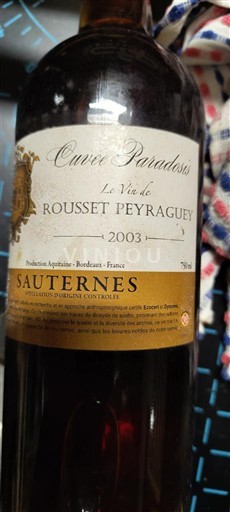 Bordeaux Sauternes Rousset Peyraguey Patadosis 2003