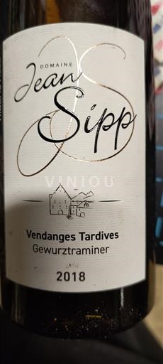 Alsace Vendanges Tardives Domaine Jean Sipp Vendanges Tardives Gewurztraminer 2018