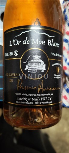 Beaujolais Pressur Américain L'Or de Mon Blanc 2023