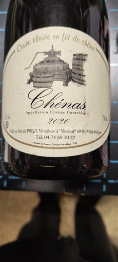 Beaujolais Chénas Vermorel élevée en fût de chêne 2020