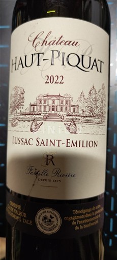 Bordeaux Lussac-saint-émilion Château Haut-Piquat 2022