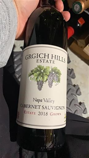 Vin Rouge sec Estate Grown Grgich Hills Estate 2018 USA AVA californiennes Napa Valley AVA