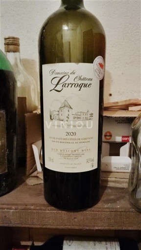 Viner Rouge sec Domaine Château Larroque 2020 Frankrike Sørvest Côtes de Gascogne IGP