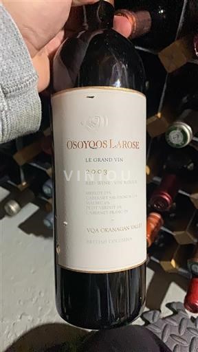 Vine Rouge sec Le Grand Vin Osoyoos Larose 2003 Canada British Columbia Okanagan Valley