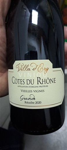 Vale do Ródano Côtes-do-Ródano Villa d'Erg Grande Vieilles Vignes 2020