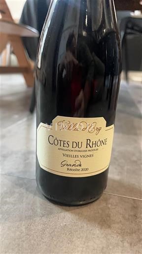 Lugina e Ronës Bregdeti i Rodanit Villa d'Erg Grande Vieilles Vignes 2020