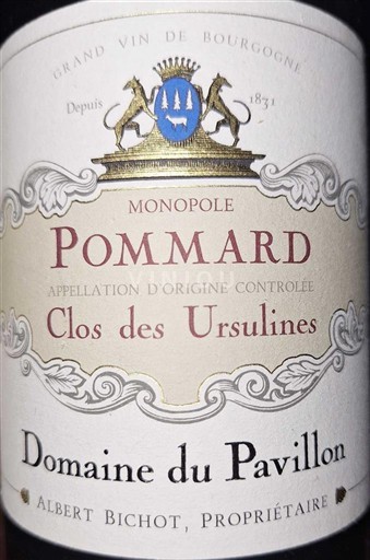 Bourgogne Pommard Domaine Pavillon Clos des Ursulines 2015