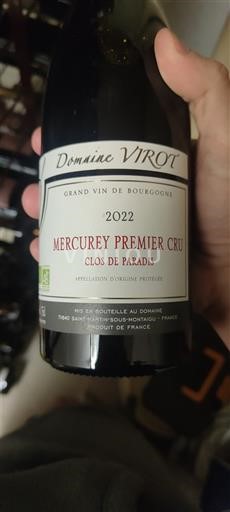 Bourgogne Mercurey Premier Cru Domaine Virot Clos de Paradis 2022