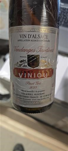 Elzas Pinot grigio Vendanges Tardives Koehly Vendange tardive 2023