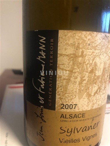 Wines Blanc sec Vieilles Vignes Jean-Marie et Fabienne Mann 2007 France Alsace Vin de France