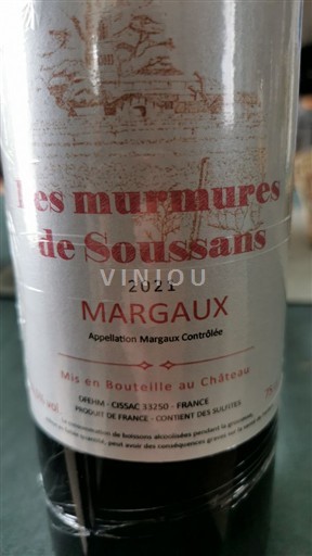 Bordeaux Margaux Château Les Murmures de Soussans 2021