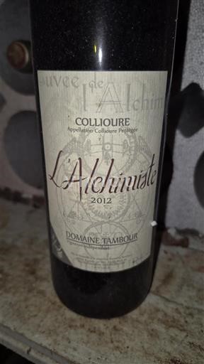 Roussillon Collioure Domaine Tambour L'Alchimiste 2012