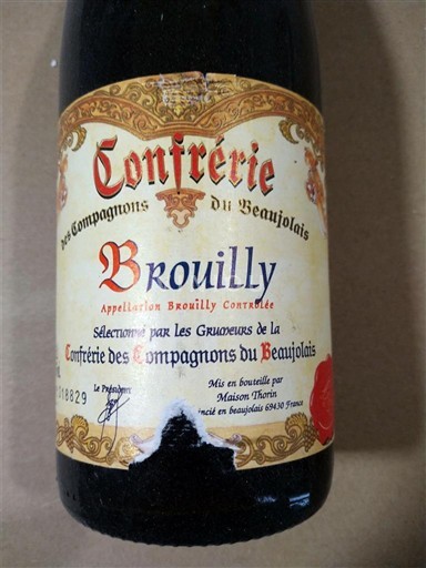 Beaujolais Brouilly Maison Thorin Confrérie des Compagnons du Beaujolais Không niên vụ