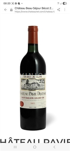 Bordeaux Saint-Émilion Grand Cru Grand Cru Classé Château Pavie Decesse 1985