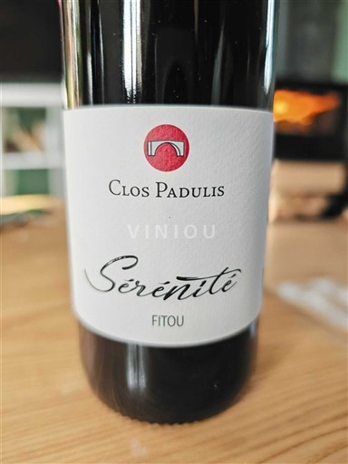 Vina Rouge sec Sérénité Clos Padulis 2022 Francija Langvedok Fitou AOC
