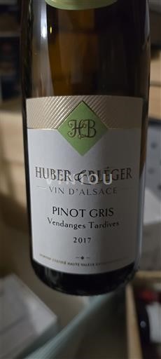 Elzas Pinot grigio Vendanges Tardives Huber & Bléger Pinot Gris Vendanges Tardives 2017
