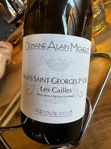 Burgundi Nuits-saint-georges Premier Cru Domaine Alain Michelot Les Cailles 2018