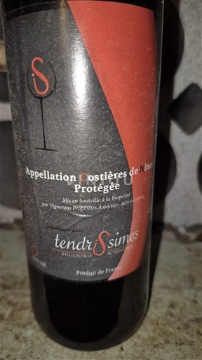 Rhône-dalen Costières-de-nîmes Vignerons Propriétés Associés tendrS'simes Ikke årgangsbestemt