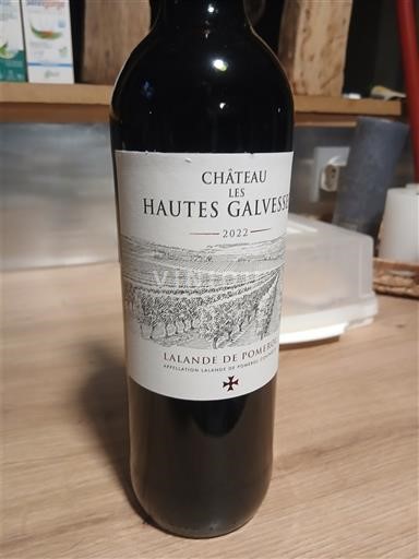 Bordeaux Lalande-de-Pomerol Château Les Hautes Galvesses 2022