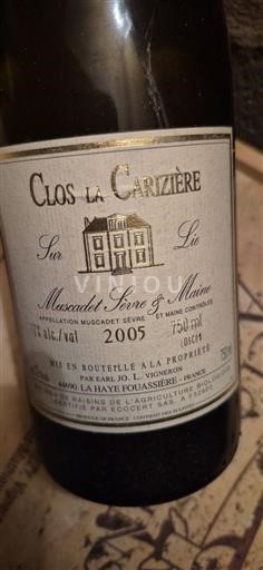 Loiren laakso Muscadet-sèvre-et-maine Clos la Carizière Sur Lie 2005