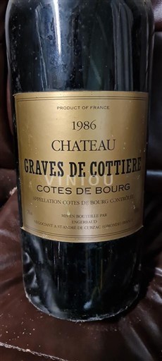 Bordeaux Côtes-de-bourg Château Graves de Cottière 1986