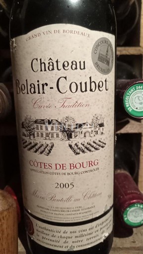 Bordeaux Côtes-de-bourg Château Belair-Coubet Tradition 2005
