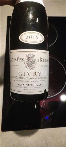 Bourgogne Givry Premier Cru Domaine Thénard Clos du Cellier aux Moines Premier Cru 2016