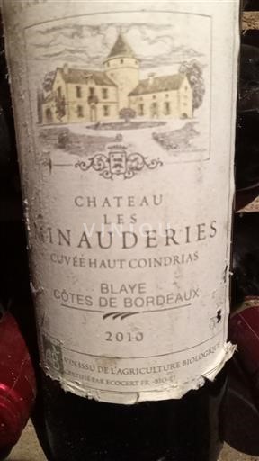 Bordeaux Blaye-Côtes-de-Bordeaux Château Les Minauderies Haut Coindrias 2010