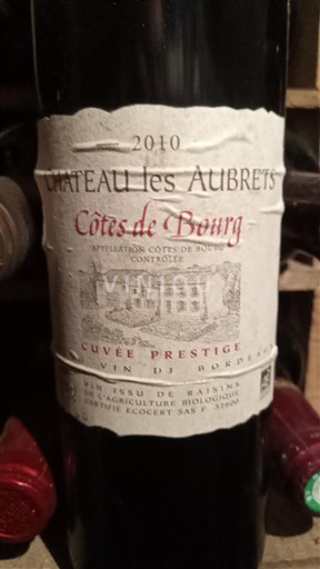 Bordeaux Côtes-de-bourg Château Les Aubrets Prestige 2010