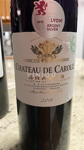 Bordeaux Graves Château Carolle 2018